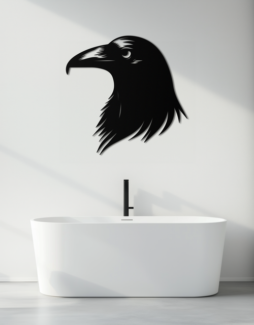 Load image into Gallery viewer, Raven Metal Wall Art - Mysterious Crow Silhouette Decor- KAF277
