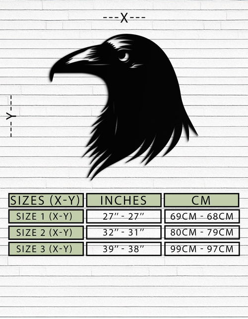 Load image into Gallery viewer, Raven Metal Wall Art - Mysterious Crow Silhouette Decor- KAF277
