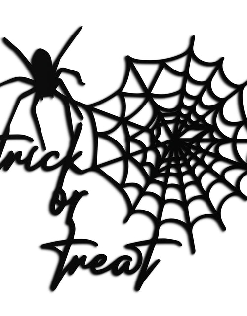Load image into Gallery viewer, &quot;Trick or Treat&quot; Halloween Metal Wall Art – Spider Web Design- KAF278
