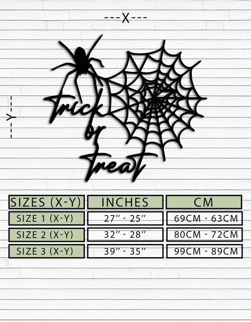 Load image into Gallery viewer, &quot;Trick or Treat&quot; Halloween Metal Wall Art – Spider Web Design- KAF278
