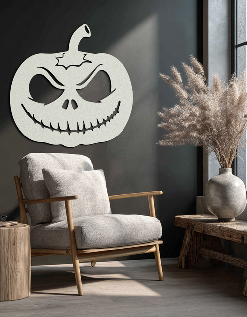 Load image into Gallery viewer, Pumpkin Metal Wall Art – Halloween Jack-O&#39;-Lantern Decor- KAF282

