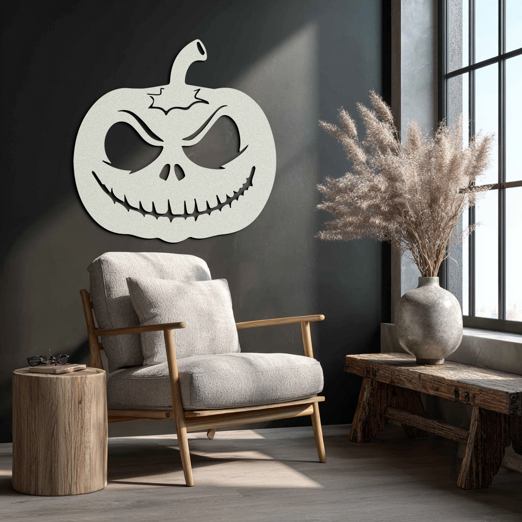 Pumpkin Metal Wall Art – Halloween Jack-O'-Lantern Decor- KAF282
