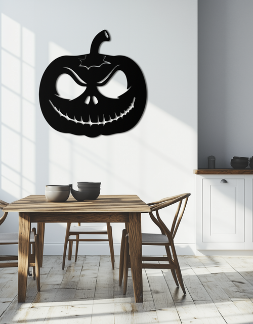 Load image into Gallery viewer, Pumpkin Metal Wall Art – Halloween Jack-O&#39;-Lantern Decor- KAF282
