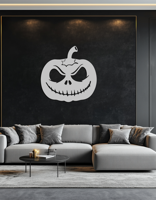 Load image into Gallery viewer, Pumpkin Metal Wall Art – Halloween Jack-O&#39;-Lantern Decor- KAF282
