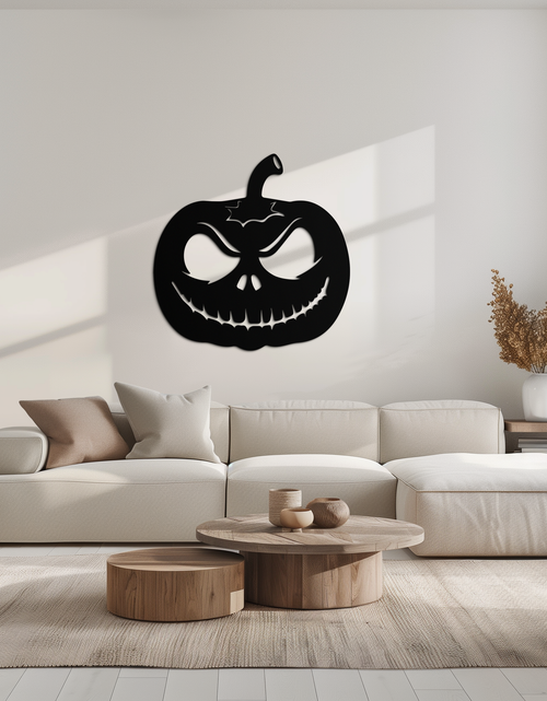 Load image into Gallery viewer, Pumpkin Metal Wall Art – Halloween Jack-O&#39;-Lantern Decor- KAF282
