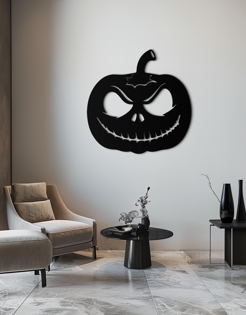 Load image into Gallery viewer, Pumpkin Metal Wall Art – Halloween Jack-O&#39;-Lantern Decor- KAF282

