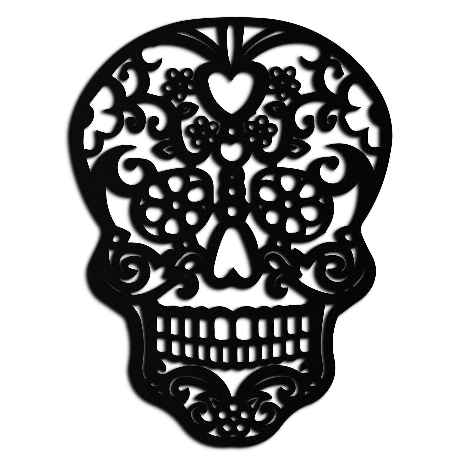 Halloween Skull Metal Wall Art - Intricate Floral Skull Decor- KAF283