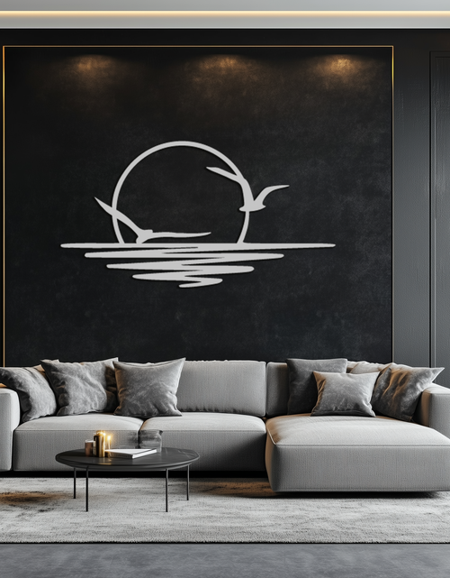 Load image into Gallery viewer, Seaside Sunset Metal Wall Art - Tranquil Ocean View Decor- KAF285
