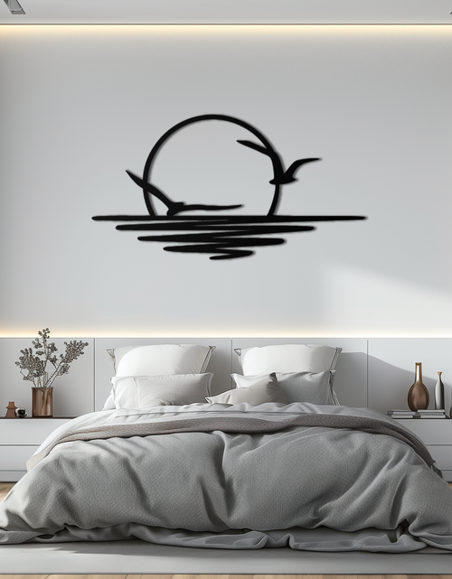 Load image into Gallery viewer, Seaside Sunset Metal Wall Art - Tranquil Ocean View Decor- KAF285
