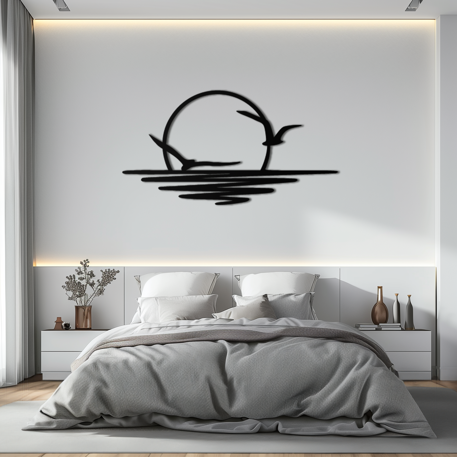 Seaside Sunset Metal Wall Art - Tranquil Ocean View Decor- KAF285