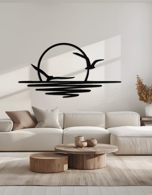 Load image into Gallery viewer, Seaside Sunset Metal Wall Art - Tranquil Ocean View Decor- KAF285
