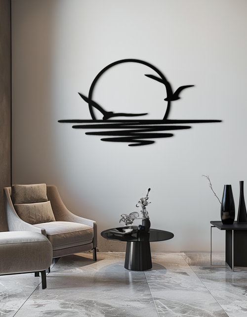 Load image into Gallery viewer, Seaside Sunset Metal Wall Art - Tranquil Ocean View Decor- KAF285

