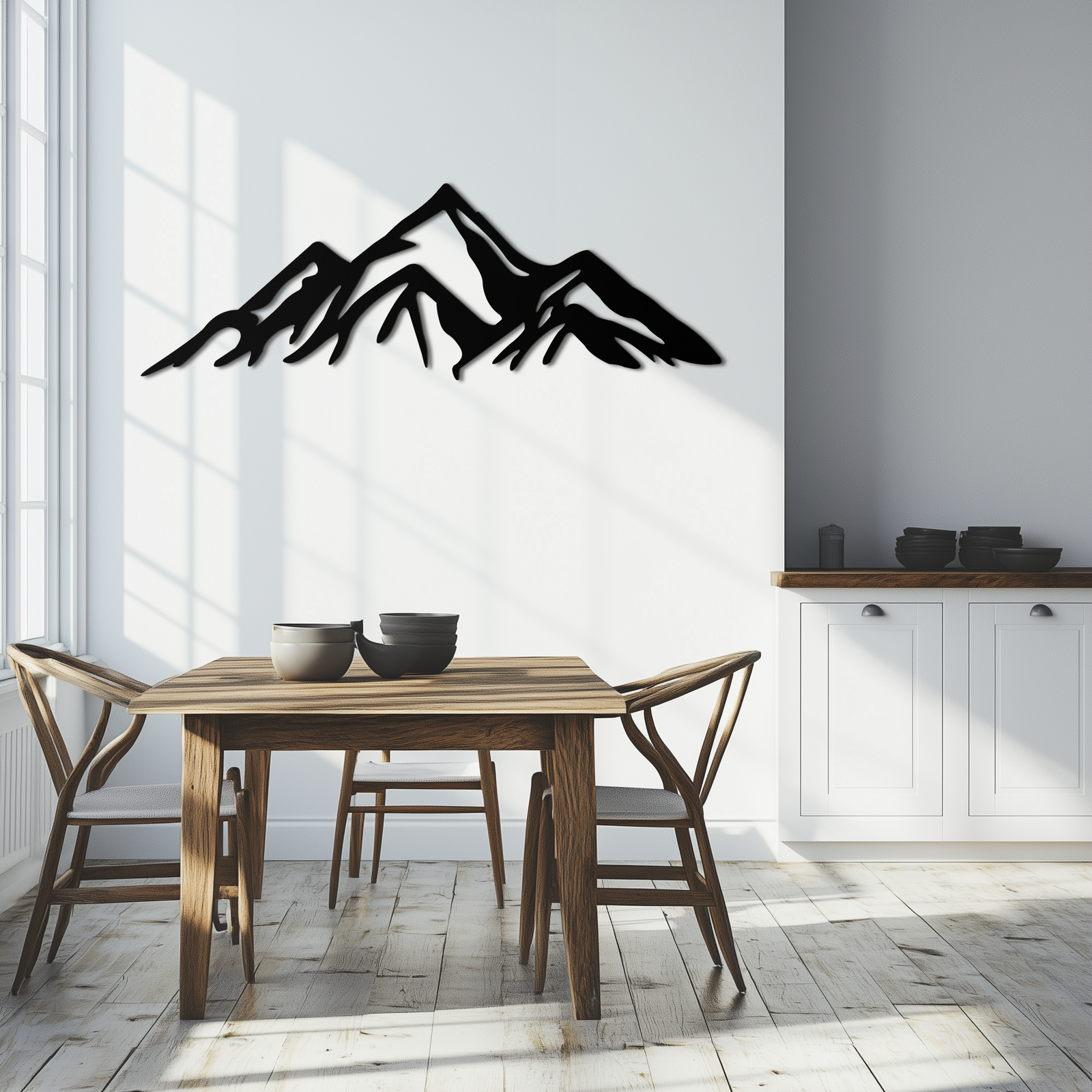 Dağ Metal Duvar Sanatı - Majestic Peak Siluet Dekoru- KAF286