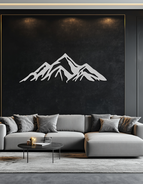 Resmi Galeri görüntüleyicisine yükleyin, Dağ Metal Duvar Sanatı - Majestic Peak Siluet Dekoru- KAF286
