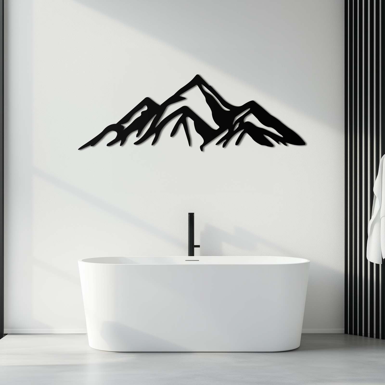 Dağ Metal Duvar Sanatı - Majestic Peak Siluet Dekoru- KAF286