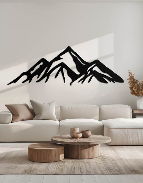 Resmi Galeri görüntüleyicisine yükleyin, Dağ Metal Duvar Sanatı - Majestic Peak Siluet Dekoru- KAF286
