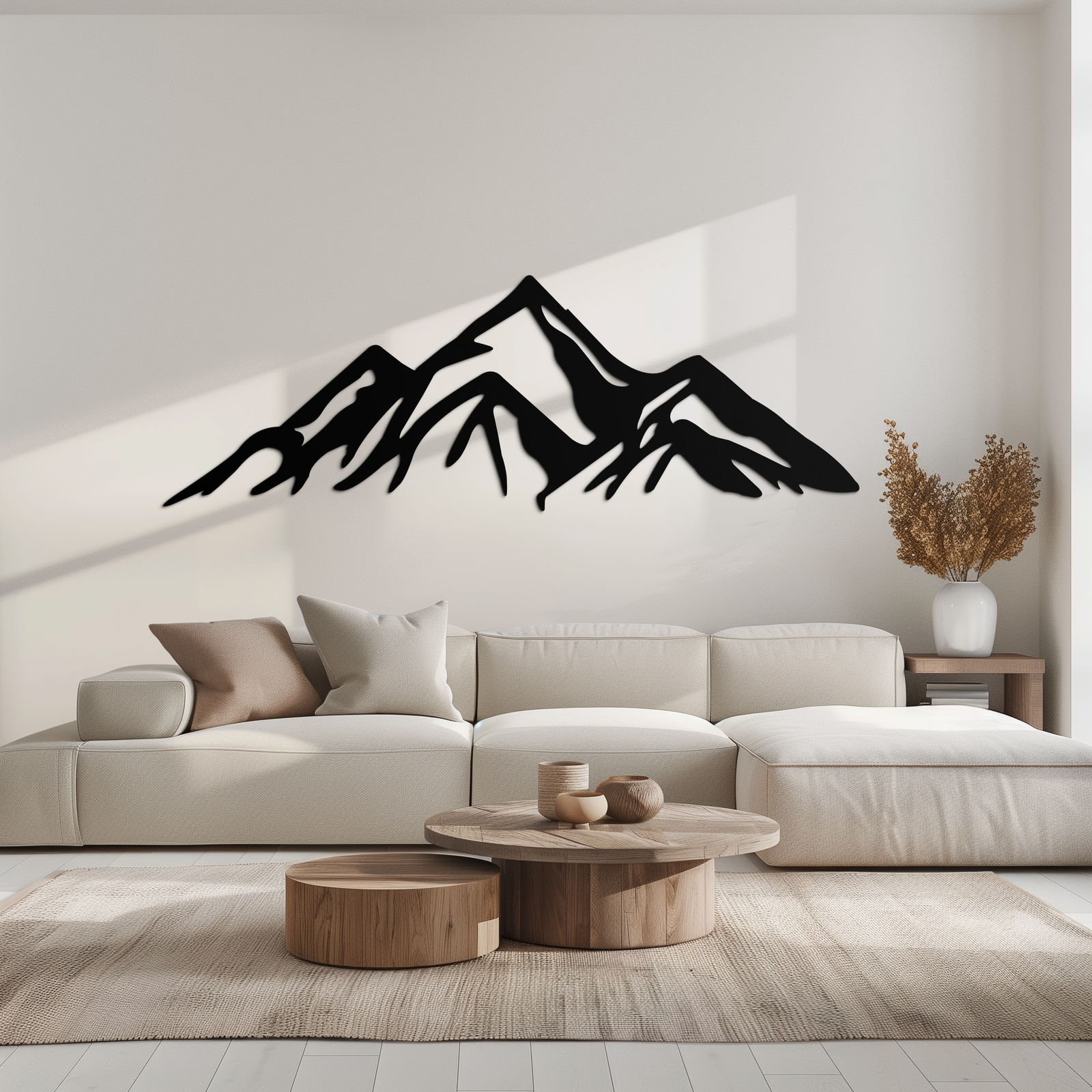 Dağ Metal Duvar Sanatı - Majestic Peak Siluet Dekoru- KAF286