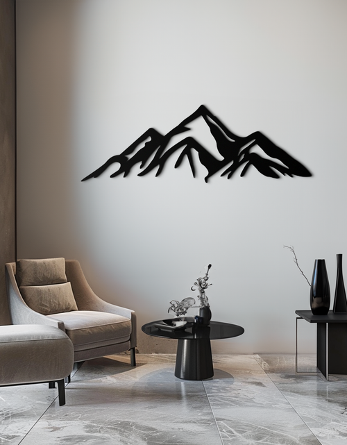 Resmi Galeri görüntüleyicisine yükleyin, Dağ Metal Duvar Sanatı - Majestic Peak Siluet Dekoru- KAF286
