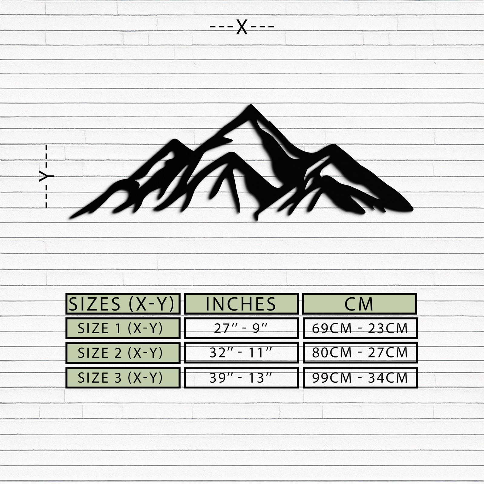 Dağ Metal Duvar Sanatı - Majestic Peak Siluet Dekoru- KAF286