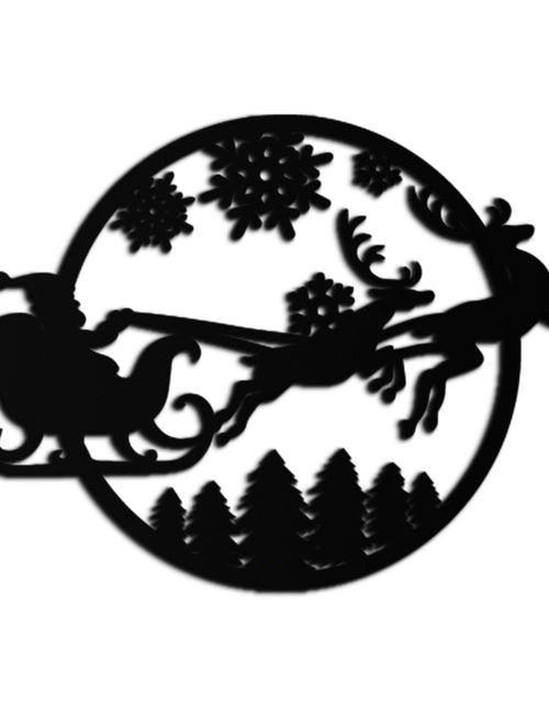 Resmi Galeri görüntüleyicisine yükleyin, Noel Kızak Metal Duvar Sanatı - Noel Ren Geyiği ve Kar Tanesi Dekoru - KAF287
