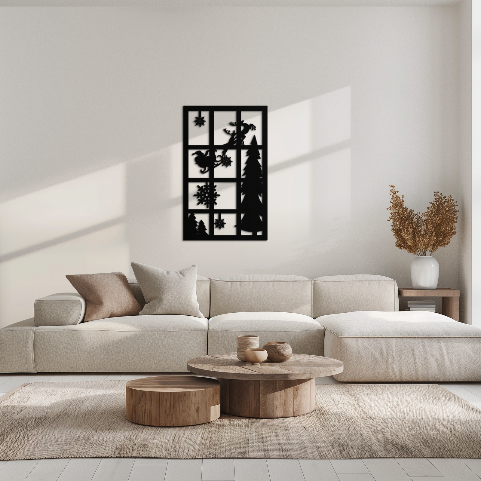 Christmas Window Scene Metal Wall Art - Festive Holiday Decor- KAF291