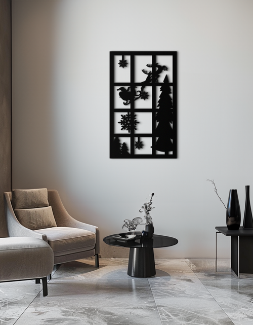Load image into Gallery viewer, Christmas Window Scene Metal Wall Art - Festive Holiday Decor- KAF291
