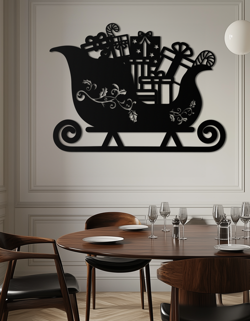 Load image into Gallery viewer, Christmas Sleigh Metal Wall Art - Festive Holiday Decor- KAF292
