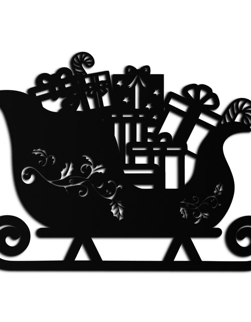 Load image into Gallery viewer, Christmas Sleigh Metal Wall Art - Festive Holiday Decor- KAF292
