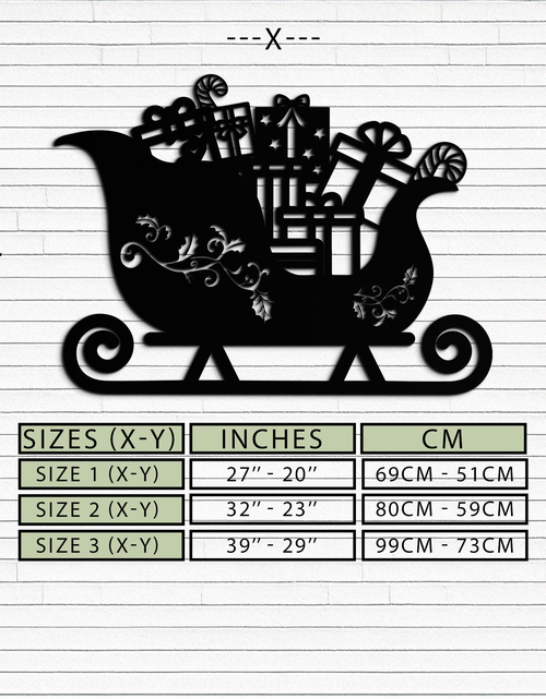 Load image into Gallery viewer, Christmas Sleigh Metal Wall Art - Festive Holiday Decor- KAF292
