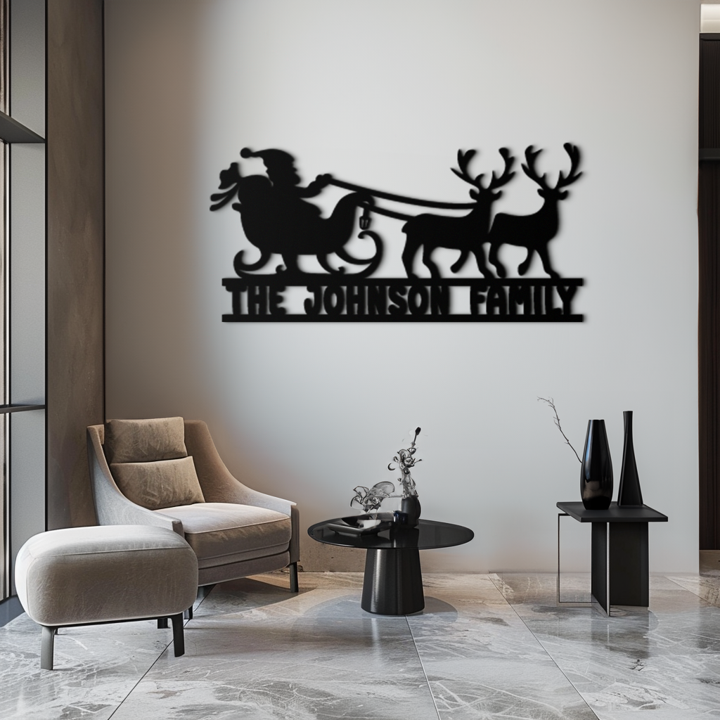 Noel Baba Kişisel Metal Duvar Sanatı