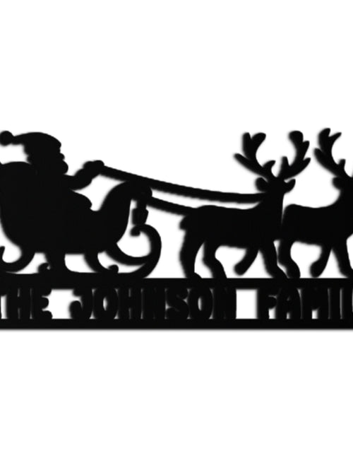 Load image into Gallery viewer, Santa Sleigh Personalized Metal Wall Art - Custom Family Christmas Decor- KAF293
