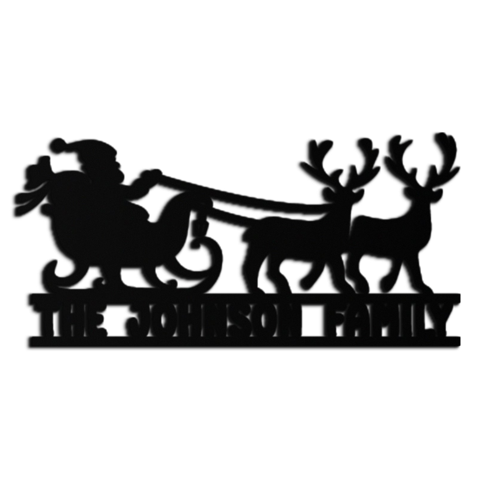 Santa Sleigh Personalized Metal Wall Art - Custom Family Christmas Decor- KAF293