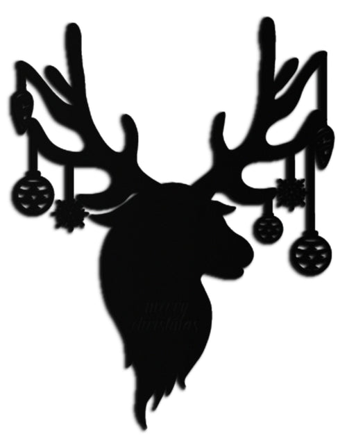 Load image into Gallery viewer, Reindeer Christmas Metal Wall Art - Festive Deer Decor with Ornaments- KAF295
