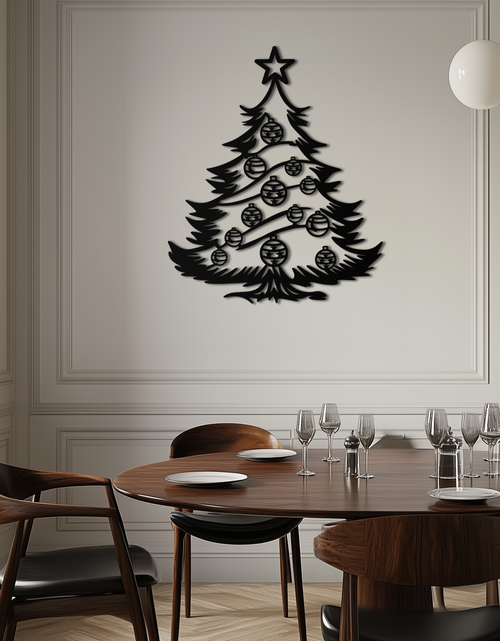 Load image into Gallery viewer, Christmas Tree Metal Wall Art - Festive Holiday Decoration- KAF296
