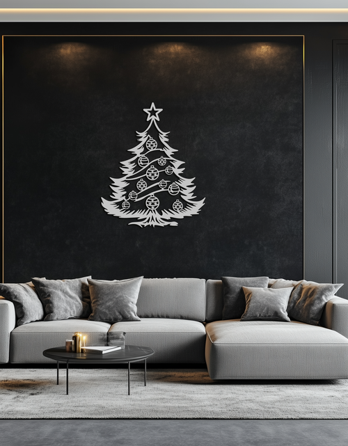 Load image into Gallery viewer, Christmas Tree Metal Wall Art - Festive Holiday Decoration- KAF296
