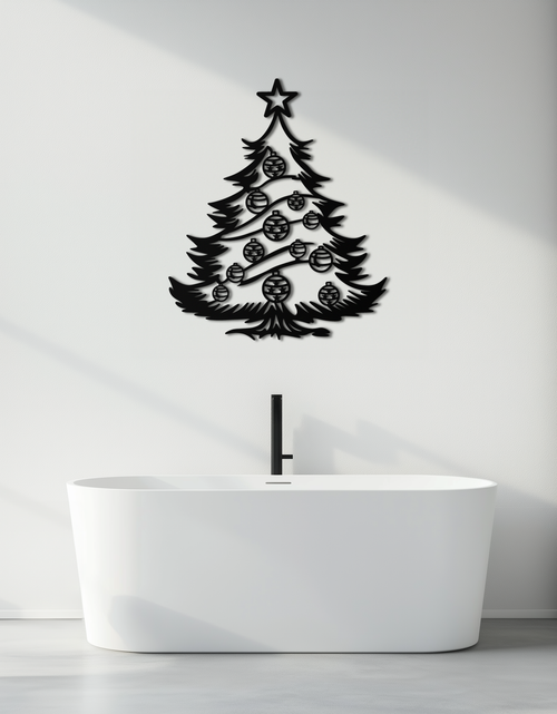 Load image into Gallery viewer, Christmas Tree Metal Wall Art - Festive Holiday Decoration- KAF296
