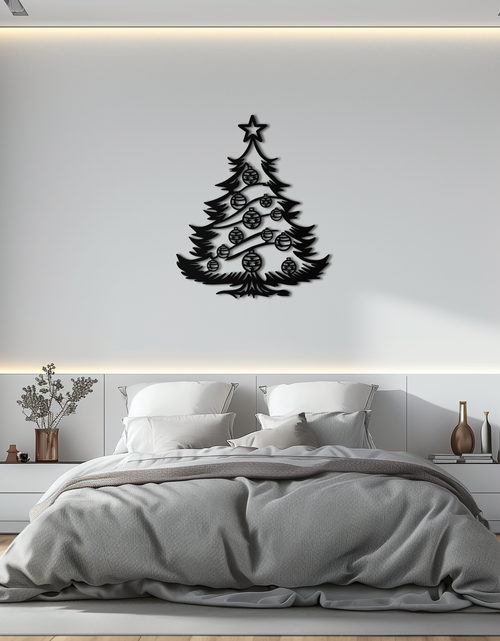 Load image into Gallery viewer, Christmas Tree Metal Wall Art - Festive Holiday Decoration- KAF296
