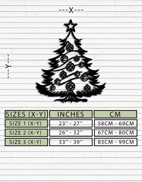 Load image into Gallery viewer, Christmas Tree Metal Wall Art - Festive Holiday Decoration- KAF296
