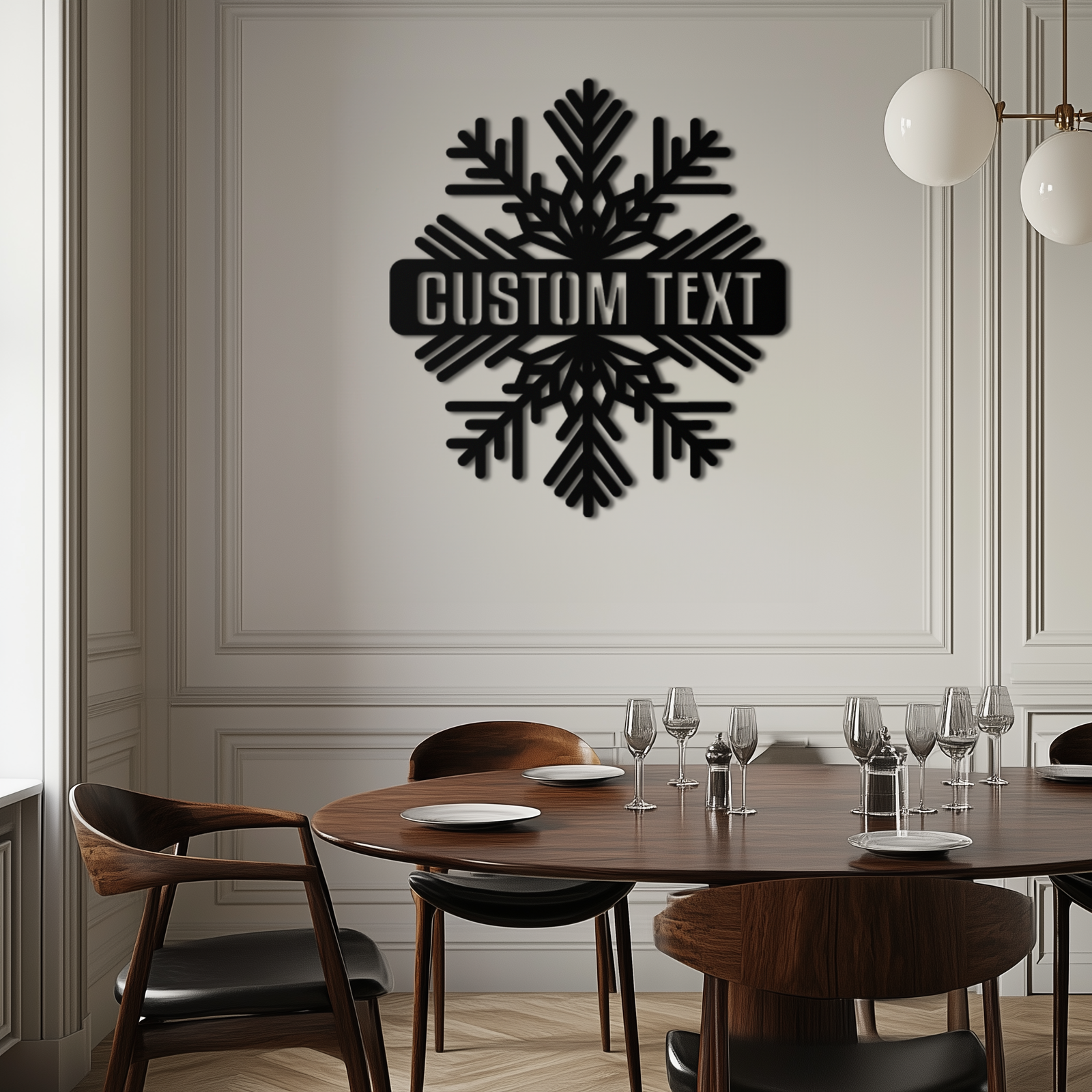 Custom Snowflake Metal Wall Art - Personalized Winter Decor- KAF297