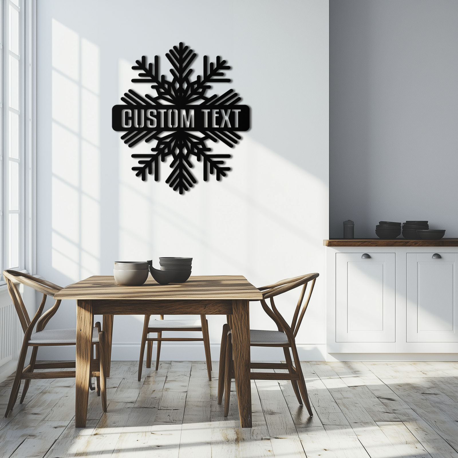 Custom Snowflake Metal Wall Art - Personalized Winter Decor- KAF297