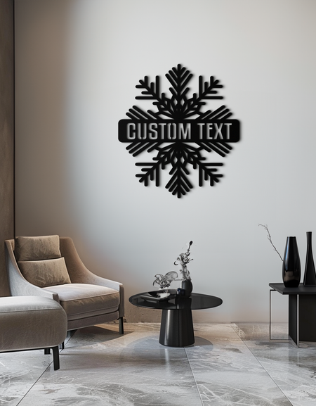 Custom Snowflake Metal Wall Art - Personalized Winter Decor- KAF297