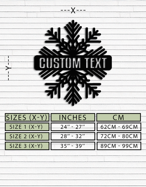 Load image into Gallery viewer, Custom Snowflake Metal Wall Art - Personalized Winter Decor- KAF297
