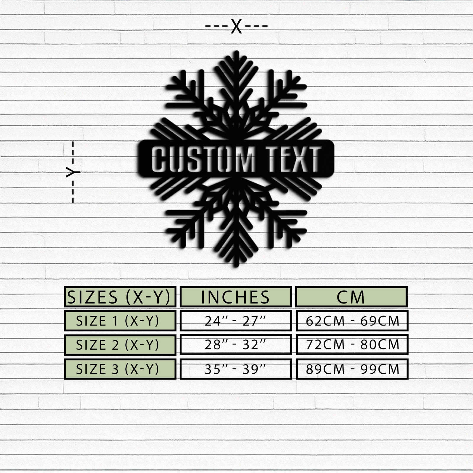 Custom Snowflake Metal Wall Art - Personalized Winter Decor- KAF297