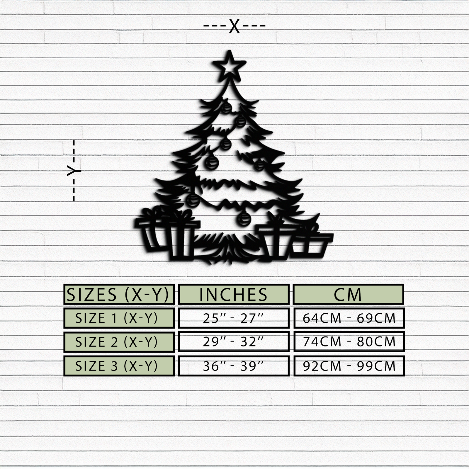 Noel Ağacı Metal Duvar Sanatı - Hediyelerle Şenlikli Tatil Dekoru - KAF298