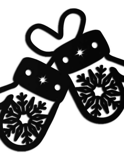 Load image into Gallery viewer, Winter Mittens Metal Wall Art - Cozy Snowflake Gloves Decor- KAF299
