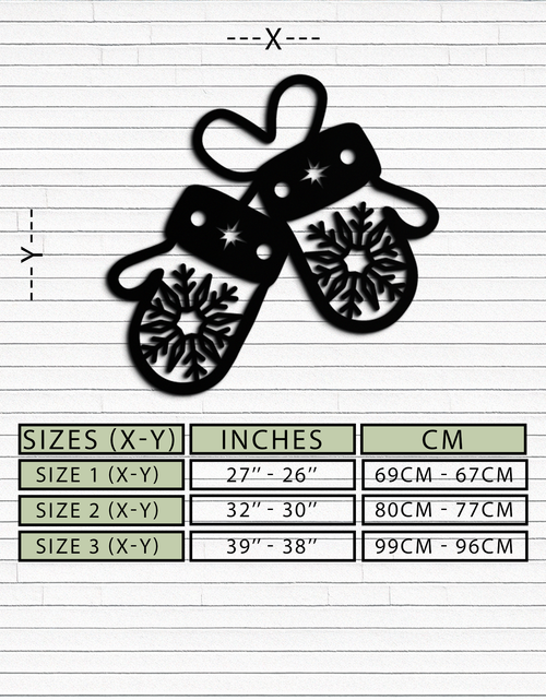 Load image into Gallery viewer, Winter Mittens Metal Wall Art - Cozy Snowflake Gloves Decor- KAF299
