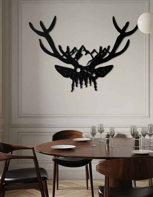 Resmi Galeri görüntüleyicisine yükleyin, Majestic Deer Skull Metal Duvar Sanatı - Doğadan Esinlenen Boynuz Dekoru - KAF300
