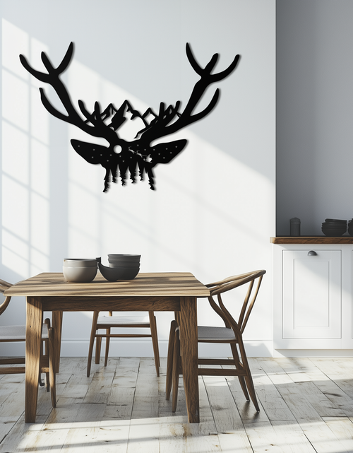 Resmi Galeri görüntüleyicisine yükleyin, Majestic Deer Skull Metal Duvar Sanatı - Doğadan Esinlenen Boynuz Dekoru - KAF300
