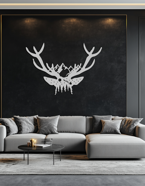 Resmi Galeri görüntüleyicisine yükleyin, Majestic Deer Skull Metal Duvar Sanatı - Doğadan Esinlenen Boynuz Dekoru - KAF300
