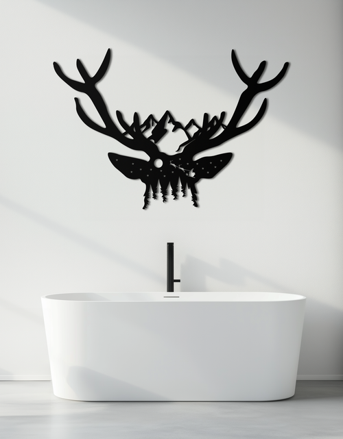 Resmi Galeri görüntüleyicisine yükleyin, Majestic Deer Skull Metal Duvar Sanatı - Doğadan Esinlenen Boynuz Dekoru - KAF300
